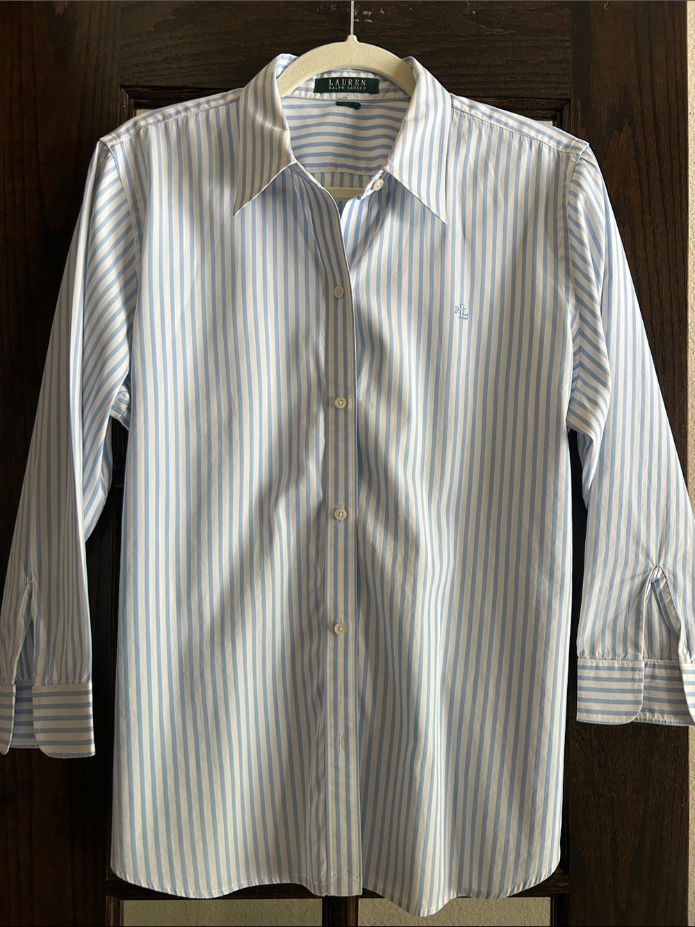 Ralph Lauren Blue and White Striped Blouse